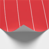 Papier Cadeau White Lines on Bright Red Classical Unique Simple (Coin)