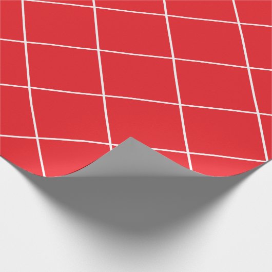 Papier Cadeau White Lines on Bright Red Classical Unique Simple (Coin)