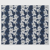 Papier Cadeau White Navy Blue Bows Holiday (Plat)