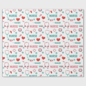 Papier Cadeau White Nurse Life Seamless Pattern (1) (Plat)