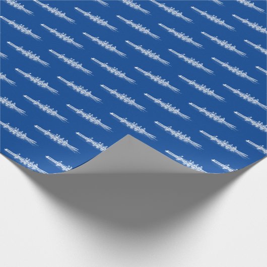 Papier Cadeau White on Blue Railers Crew Team Sports nautiques (Coin)