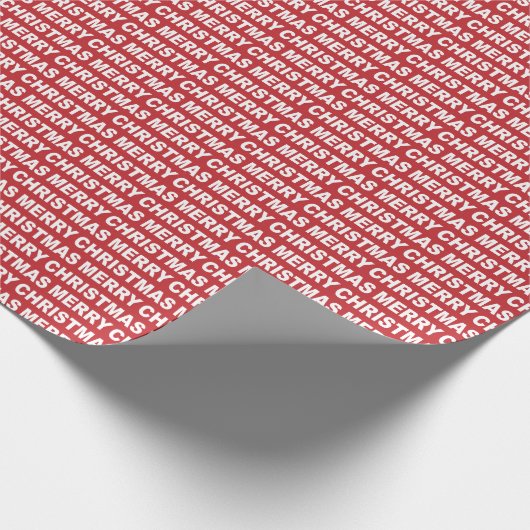 Papier Cadeau White on Dark Red Christmas Typographie (Coin)