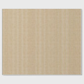 Papier Cadeau White Pinstripes Faux Rustic Tan Kraft Paper Look (Plat)