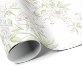 Papier Cadeau White Rose Classic Wedding (Coin rond)