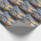 Papier Cadeau White Samoyed Christmas Boat Holiday (Coin)