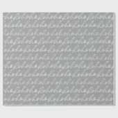 Papier Cadeau White Script Ho Ho Ho Silver Christmas (Plat)