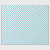 Papier Cadeau White & Sky Blue Checkerboard Wrapping Paper Roll (Plat)