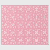 Papier Cadeau White Snowflake Pattern On Pink Background Color (Plat)