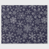 Papier Cadeau White Snowflakes on blue (Plat)