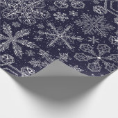 Papier Cadeau White Snowflakes on blue (Coin)