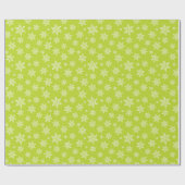 Papier Cadeau White Snowflakes on Green Winter Pattern (Plat)