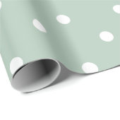Papier Cadeau White Spot Green (Coin rond)