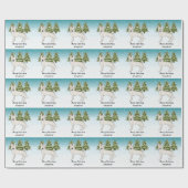 Papier Cadeau White Swiss Shepherd White GSD Chien Forêt d'hiver (Plat)