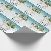 Papier Cadeau White Swiss Shepherd White GSD Chien Forêt d'hiver (Coin)