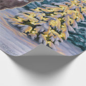 Papier Cadeau Whitetail Deer & Christmas Tree Scene hivernale (Coin)