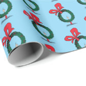 Papier Cadeau Who Peeking Through Christmas Wreath (Coin rond)
