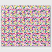 Papier Cadeau  ‘wiggle wiggle’ retro multicolour matte gift (Plat)