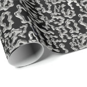 Papier Cadeau Wiggling letters pattern - WIGLET01🧬.Black BG (Coin rond)