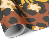 Papier Cadeau Wild animal leopard and tiger skins patchwork abst (Coin rond)