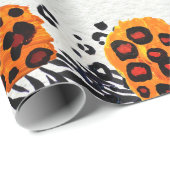 Papier Cadeau Wild animal mix seamless pattern. Jaguar, leopard, (Coin rond)