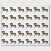 Papier Cadeau Wild Boar Wire Haired Dachshund mignon chien Motif (Plat)