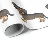 Papier Cadeau Wild Boar Wire Haired Dachshund mignon chien Motif (Coin rond)