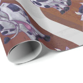 Papier Cadeau Wild me Vache Brown et blanche Impression (Coin rond)