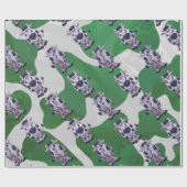 Papier Cadeau Wild Me Vache Vert et blanc Imprimer (Plat)