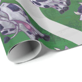 Papier Cadeau Wild Me Vache Vert et blanc Imprimer (Coin rond)