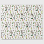 Papier Cadeau Wild One Jungle Safari bébé garçon 1er anniversair (Plat)