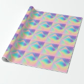 Papier Cadeau Wild Prismatic Ombre Pastel Rainbow Design (Déroulé)
