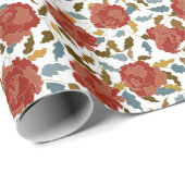 Papier Cadeau Wild Rose Floral Petals Garden Affair Mariage (Coin rond)