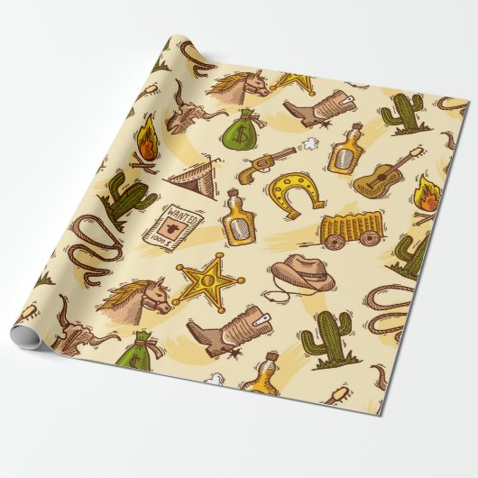 Papier Cadeau Wild West (Déroulé)