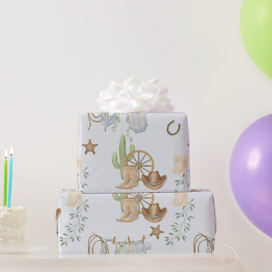 Papier Cadeau Wild West Baby Cowboy (Cadeaux de fête)