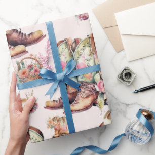 Papier Cadeau Wild West Cowgirl Pays Western Anniversaire Party