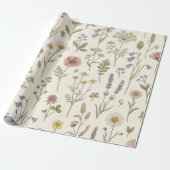 Papier Cadeau Wildflower Botanical Wrapping Paper (Déroulé)