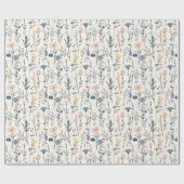 Papier Cadeau Wildflower Gift Wrapping Paper Blue & Pink (Plat)