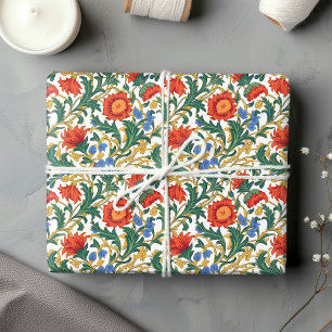 Papier Cadeau William Morris a inspiré des fleurs colorées et vi