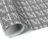 Papier Cadeau William Morris Alphabet "M" (Coin rond)