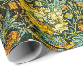 Papier Cadeau William Morris Antique Honeysuckle Motif Floral (Coin rond)