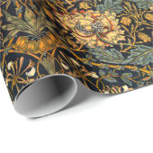 Papier Cadeau William Morris Antique Honeysuckle Motif Floral (Coin rond)