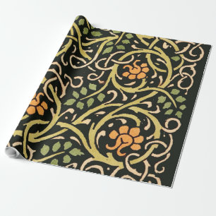 Papier Cadeau William Morris Black Floral Art
