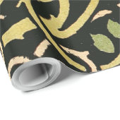 Papier Cadeau William Morris Black Floral Art (Coin rond)