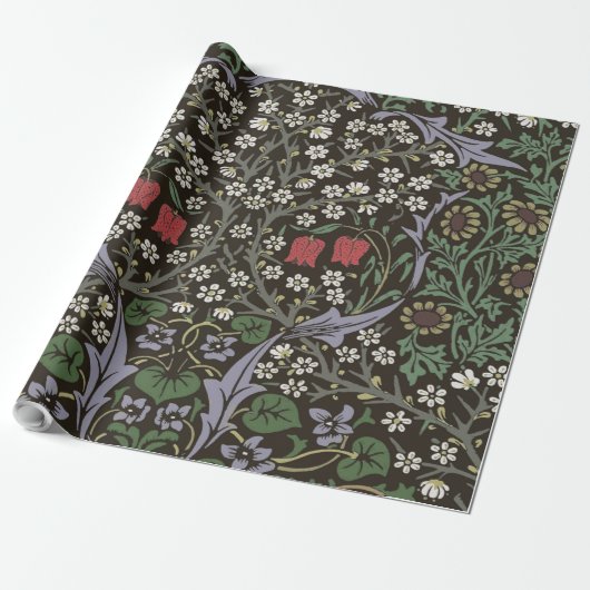 Papier Cadeau William Morris Blackthorn Tapestry Floral (Déroulé)