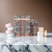 Papier Cadeau William *Morris Blue Thistle Pink Motifs