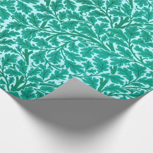 Papier Cadeau William Morris Chêne Feuilles, Turquoise & Aqua Wr (Coin)