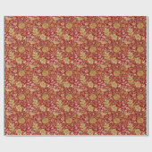 Papier Cadeau William Morris Cherwell Motif Floral Rouge (Plat)