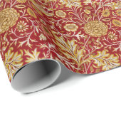 Papier Cadeau William Morris Cherwell Motif Floral Rouge (Coin rond)