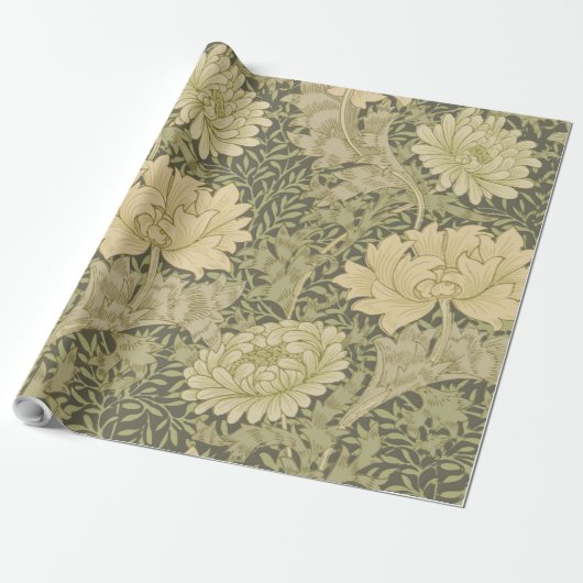 Papier Cadeau William Morris Chrysanthemum Fleur d'âge (Déroulé)