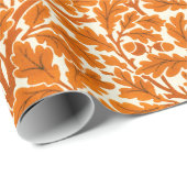 Papier Cadeau William Morris Feuilles de chêne, rouille orange e (Coin rond)